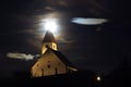 Church At Full Moon, Benedikt, Slovenia Royalty Free Stock Photo