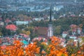 Church in Gdansk Oliwa in autumnal scenery, Poland