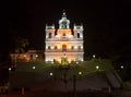 Church in GOA night view Royalty Free Stock Photo