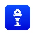 Church goblet glyph icon blue vector