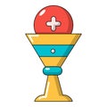 Church goblet glyph icon, cartoon style