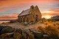Church of The Good Shepherd at Lake Tekapo, South Island, NZ. Royalty Free Stock Photo