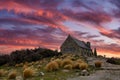 Church of the Good Shepherd at Lake Tekapo In the winter morning, Twilight sky and clouds are very beautiful