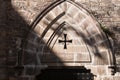 Church Gothic Style Architecture Entrance, Barcelona, Spain Royalty Free Stock Photo