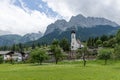 Church at Grainau village under Zugspitze