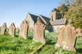 Church graveyard headstones