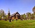 Church and graveyard, Mullsjo, Sweden Royalty Free Stock Photo