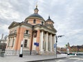 Church of the great Martyr Varvara in autumn on a cloudy day. Varvarka Street. Moscow Royalty Free Stock Photo