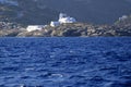 Church on Greek island coastline Royalty Free Stock Photo