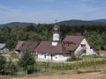 The church and hermitage of St. John the Baptizer, at the foothill of the mountain Parang. Royalty Free Stock Photo