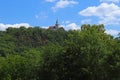 Church on the hill with blue sky and few clouds in Czech republic