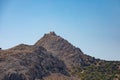 Church on a hill on Chalki island, Greece Royalty Free Stock Photo