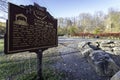 Church Hill Road Covered Bridge historical marker Royalty Free Stock Photo