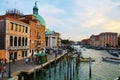 Church, historical buildings and Grand Canal, Venice, Italy Royalty Free Stock Photo