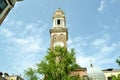 Church of the Holy Apostles of Christ in Gothic-Renaissance style in Venice in spring flowering time.