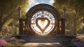 church of the holy cross gate steampunk glowing universal heart , infinite love, life, source, soul journey through universe Royalty Free Stock Photo