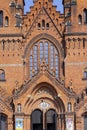 Church of the Holy Family, facade of Roman Catholic neo-gothic parish church, Tarnow, Poland