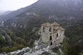 The Church of the Holy Mother of God in Asen`s fortress. Old medieval fortress near Asenovgrad city. Plovdiv region, Bulgaria. Royalty Free Stock Photo