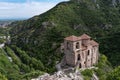 The Church of the Holy Mother of God in Asen`s fortress. Old medieval.fortress near Asenovgrad city. Plovdiv region