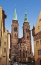 Church of the Holy Sebaldus, the oldest of the large city churches in Nuremberg, Bavaria Royalty Free Stock Photo