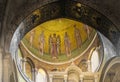 Church of the Holy Sepulcher in Jerusalem,view of the dome with the faces of saints and archangel