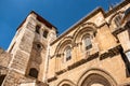 Church of the Holy Sepulchre facade with immovable ladder