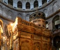 Church of the Holy Sepulchre interior with Aedicule or Holy Sepulchre chapel in Rotunda in Christian Quarter of historic Old City