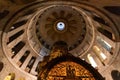 Church of the Holy Sepulchre interior with Dome of Rotunda over Aedicule or Holy Sepulchre chapel in Christian Quarter of historic Royalty Free Stock Photo