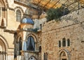 Church of the Holy Sepulchre in Old City. Is the most sacred place for all Christians in the world. Golgotha, Stone of Anointing, Royalty Free Stock Photo