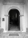 Catholic church in Koden. Artistic look in black and white Royalty Free Stock Photo