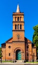 Church of Holy Virgin Mary Queen of Poland at Chrobrego street in old town historic city center of Gniezno in Grater Poland region