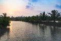 Church on horizon, Beach road from Mararikulam to Kochin Royalty Free Stock Photo