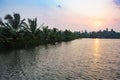 Church on horizon, Beach road from Mararikulam to Kochin Royalty Free Stock Photo