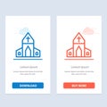 Church, House, Easter, Cross  Blue and Red Download and Buy Now web Widget Card Template Royalty Free Stock Photo