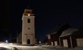 Church and Houses of Gammelstad at night in Sweden