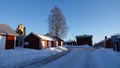 Church houses of Gammelstad in winter in Sweden