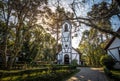 Church and houses at Immigrant Village Park & x28;Parque Aldeia do Imigrante& x29; - Nova Petropolis, Rio Grande do Sul, Brazil Royalty Free Stock Photo