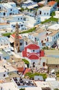 Church and houses in lindos, rhodes, greece Royalty Free Stock Photo