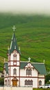 Church in Husavik, small town and harbor in north Iceland