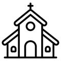 Church icon, Christmas and celebrations. Outline symbol collection. Editable vector Design