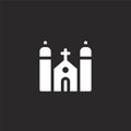 church icon. Filled church icon for website design and mobile, app development. church icon from filled city elements collection Royalty Free Stock Photo