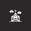 church icon. Filled church icon for website design and mobile, app development. church icon from filled hobbies collection