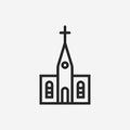 Church icon house icon vector