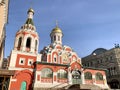 Church of the Icon of the Kazan Mother of God in winter on Red Square in Moscow