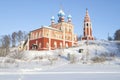 Church of the Icon of the Mother of God of Kazan on a frosty January day. Tutaev