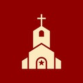 Church icon, Religion building, christian, christianity temple icon with star sign. Church icon and best, favorite, rating symbol