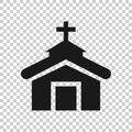 Church icon in transparent style. Chapel vector illustration on isolated background. Religious building business concept Royalty Free Stock Photo