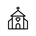 Church vector thin line icon