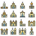 Church icons vector flat