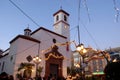 Church in Constitution Square at Christmas, Fuengirola, Spain. Royalty Free Stock Photo